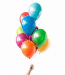 Helium ballonnen los of aan een tros aan lint met bijpassend gewichtje